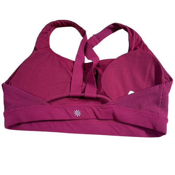 Athleta Exhale Rib Bra Coffeeberry Women's Size Medium D-DD New With Tags - Picture 3 of 9